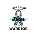 LIG4 & SCID Awareness Square Sticker — "Lucas is a Warrior" Zebra Ribbon