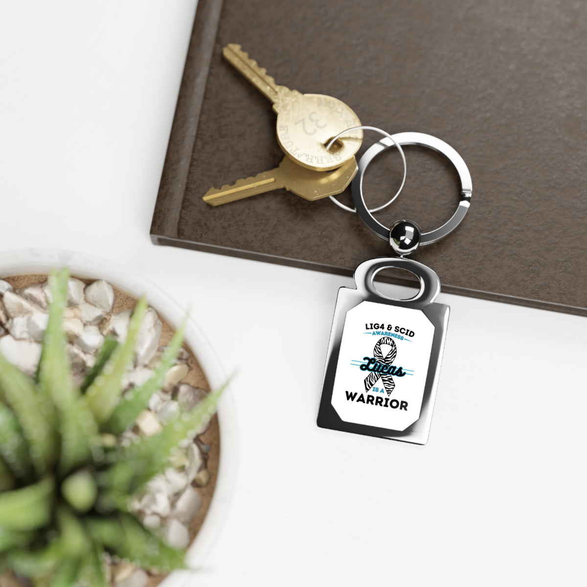 Lucas Is A Warrior Square Key Chain