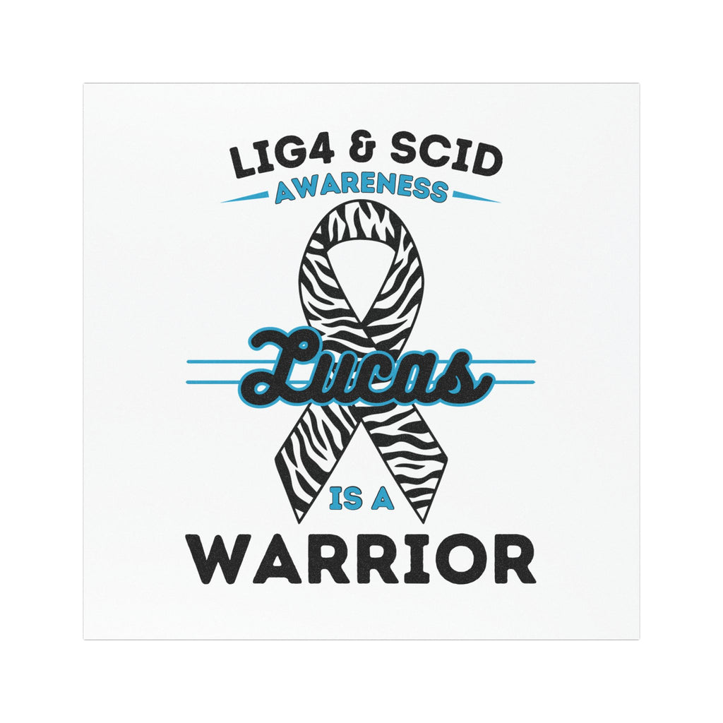 LIG4 & SCID Awareness Ribbon Car Magnet — Personalized "Lucas is a Warrior"