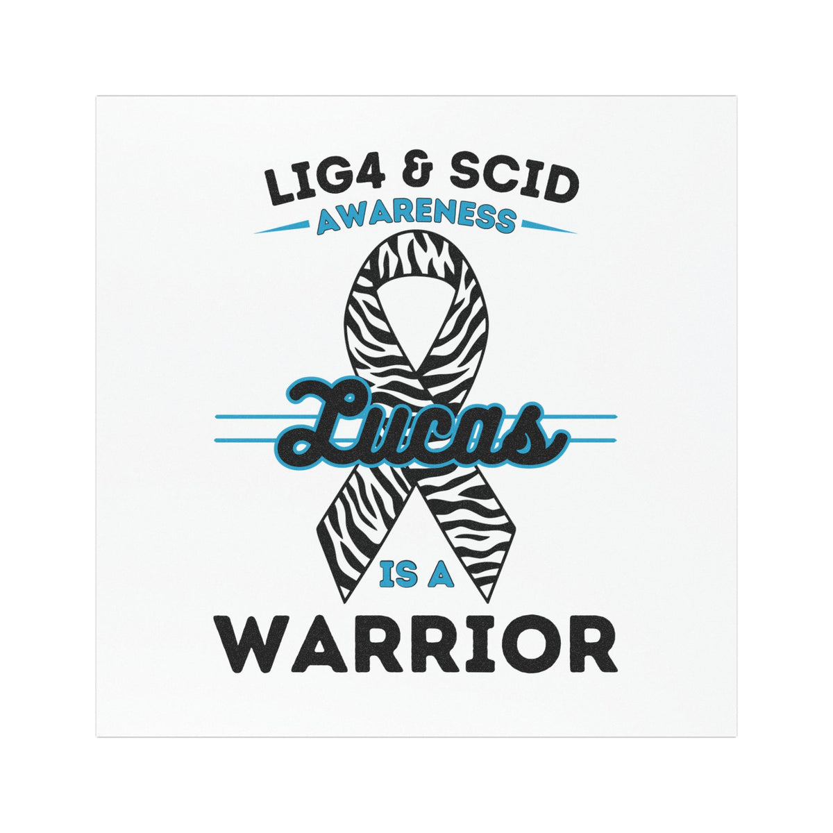 LIG4 & SCID Awareness Ribbon Car Magnet — Personalized "Lucas is a Warrior"